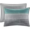 Madison Park Essentials Saben Cozy Bed in A Bag Reversible Quilt with Complete Cotton Sheet Set-Geometric Design All Season Cover, Decorative Pillow, Queen(90″x90″), Stripes Navy 8 Piece(Stripes Aqua Coverlet Biab 6pcs)