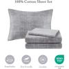 Madison Park Essentials Saben Cozy Bed in A Bag Reversible Quilt with Complete Cotton Sheet Set-Geometric Design All Season Cover, Decorative Pillow, Queen(90″x90″), Stripes Navy 8 Piece(Black)