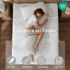 Madison Park Full Body Pillow, Large Pillow with Shredded Memory Foam, Cooling Pillow for Adults with Removable Nylon Spandex Cover, Long Body Pillow for Side Sleepers, 20″ x 54″, Lumi Blue(Light Grey)