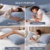 Madison Park Full Body Pillow, Large Pillow with Shredded Memory Foam, Cooling Pillow for Adults with Removable Nylon Spandex Cover, Long Body Pillow for Side Sleepers, 20″ x 54″, Lumi Blue(Blue)