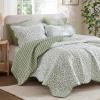 Madison Park 3-Piece Reversible Quilt Set, Botanical Print & Scalloped Edge, Lightweight Summer Bedding, Queen, Blue | Lightweight(Sage Green)