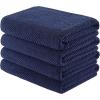 Madison Park Bathroom Towel Set of 6 Diagonal Ribbed, Turquoise 100% Cotton Quick Dry & Absorbent| 2 Bath 30″ x 56″| 2 Hand 18″ x 28″| 2 Washcloths 13″ x 13″| Zero Twist, 500 GSM, Oeko-TEX(Navy)
