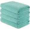 Madison Park Bathroom Towel Set of 6 Diagonal Ribbed, Turquoise 100% Cotton Quick Dry & Absorbent| 2 Bath 30″ x 56″| 2 Hand 18″ x 28″| 2 Washcloths 13″ x 13″| Zero Twist, 500 GSM, Oeko-TEX(Turquoise)