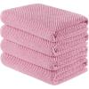 Madison Park Bathroom Towel Set of 6 Diagonal Ribbed, Turquoise 100% Cotton Quick Dry & Absorbent| 2 Bath 30″ x 56″| 2 Hand 18″ x 28″| 2 Washcloths 13″ x 13″| Zero Twist, 500 GSM, Oeko-TEX(Pink)