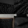Madison Park Blair Ruched Faux Fur Comforter Set – Luxurious Bed Cover – Modern Down Alternative, All Season Bedding with Matching Shams, King/Cal King Ivory 3 Piece(Black)
