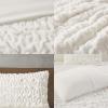 Madison Park Blair Ruched Faux Fur Comforter Set – Luxurious Bed Cover – Modern Down Alternative, All Season Bedding with Matching Shams, King/Cal King Ivory 3 Piece(Ivory)