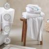Madison Park 6 Piece Bath Towel Set 600 GSM, 100% Cotton Terry, Highly Absorbent Quick Dry Bathroom Towels with Hotel Style Border, Soft Plush Bath Hand Washcloth Set, Beige(White)