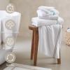 Madison Park 6 Piece Bath Towel Set 600 GSM, 100% Cotton Terry, Highly Absorbent Quick Dry Bathroom Towels with Hotel Style Border, Soft Plush Bath Hand Washcloth Set, Beige(Aqua)