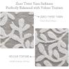 Madison Park Floral Decorative Towel Set of 6, Zero Twist Cotton Bath Towel Set with Botanical Leaf Pattern, Soft Absorbent Quick Dry Bathroom Towels, Bath Hand Washcloth Set, Grey(Grey)
