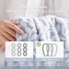 Madison Park Floral Decorative Towel Set of 6, Zero Twist Cotton Bath Towel Set with Botanical Leaf Pattern, Soft Absorbent Quick Dry Bathroom Towels, Bath Hand Washcloth Set, Grey(Blue)