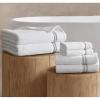 Madison Park 6 Piece Bath Towel Set 600 GSM, 100% Cotton Terry, Highly Absorbent Quick Dry Bathroom Towels with Hotel Style Border, Soft Plush Bath Hand Washcloth Set, Beige(Silver)
