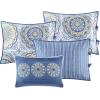 Madison Park Daybed Cover Set-Double Sided Quilting Casual Design All Season Bedding with Bedskirt, Matching Shams, Decorative Pillow, 75″x39″, Medallion Blue 6 Piece