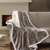 Madison Park Elma Luxury Oversized Textured Plush Throw Grey 60*70 Premium Soft Cozy Embossed Micro Velour For Bed, Coach or Sofa(Blue)