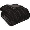 Madison Park Oversized Ruched Fur Luxury Throw Black 50×70 Premium Soft Cozy Ruched Fur For Bed, Couch or Sofa(Black)
