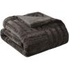 Madison Park Arctic Luxury Ultra Plush Down Alternative Throw 50×60 Geometric Premium Soft Cozy Long Fur Plush For Bed, Couch or Sofa, 50″x60″, Ivory(Chocolate)