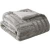 Madison Park Arctic Luxury Ultra Plush Down Alternative Throw 50×60 Geometric Premium Soft Cozy Long Fur Plush For Bed, Couch or Sofa, 50″x60″, Ivory(Gray)