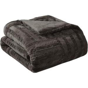 Madison Park Arctic Luxury Ultra Plush Down Alternative Throw 50×60 Geometric Premium Soft Cozy Long Fur Plush For Bed, Couch or Sofa, 50″x60″, Ivory(Chocolate)