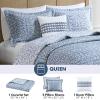 Madison Park Quilt Set Metelasse Reversible Coverlet Set Size, Soft Summer Quilt, All Season Lightweight Botannical Bedding King Shams, Harmony, King/Cal King, Blue 3 Piece(Blue)