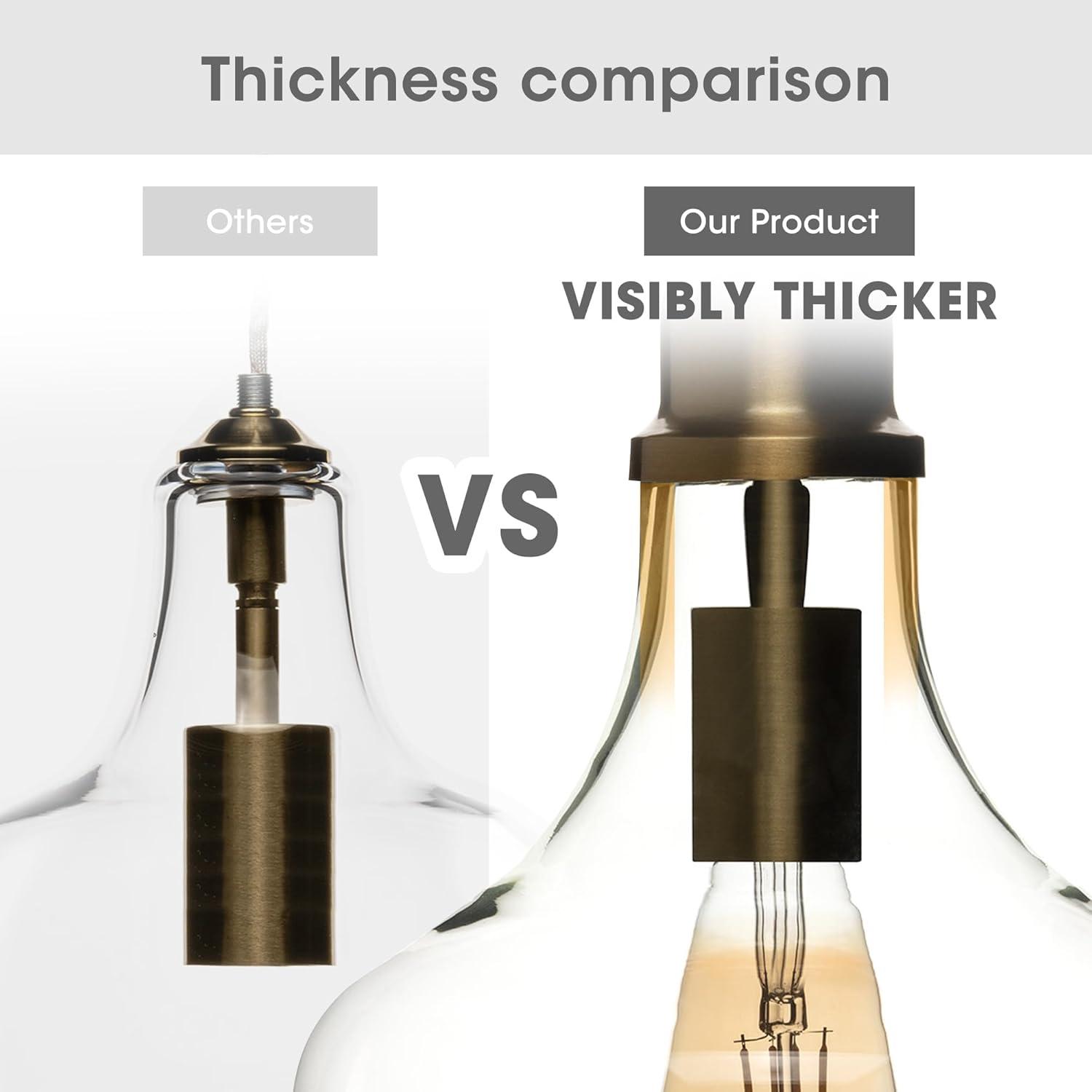 imageINKIVY Auburn Pendant Lighting for Dining Room Industrial Kitchen Lights Handblown Glass Bell Shaped Pendant Light for Kitchen Island Foyer Bedroom 9 Dia x 955 H GoldClearSilverClear