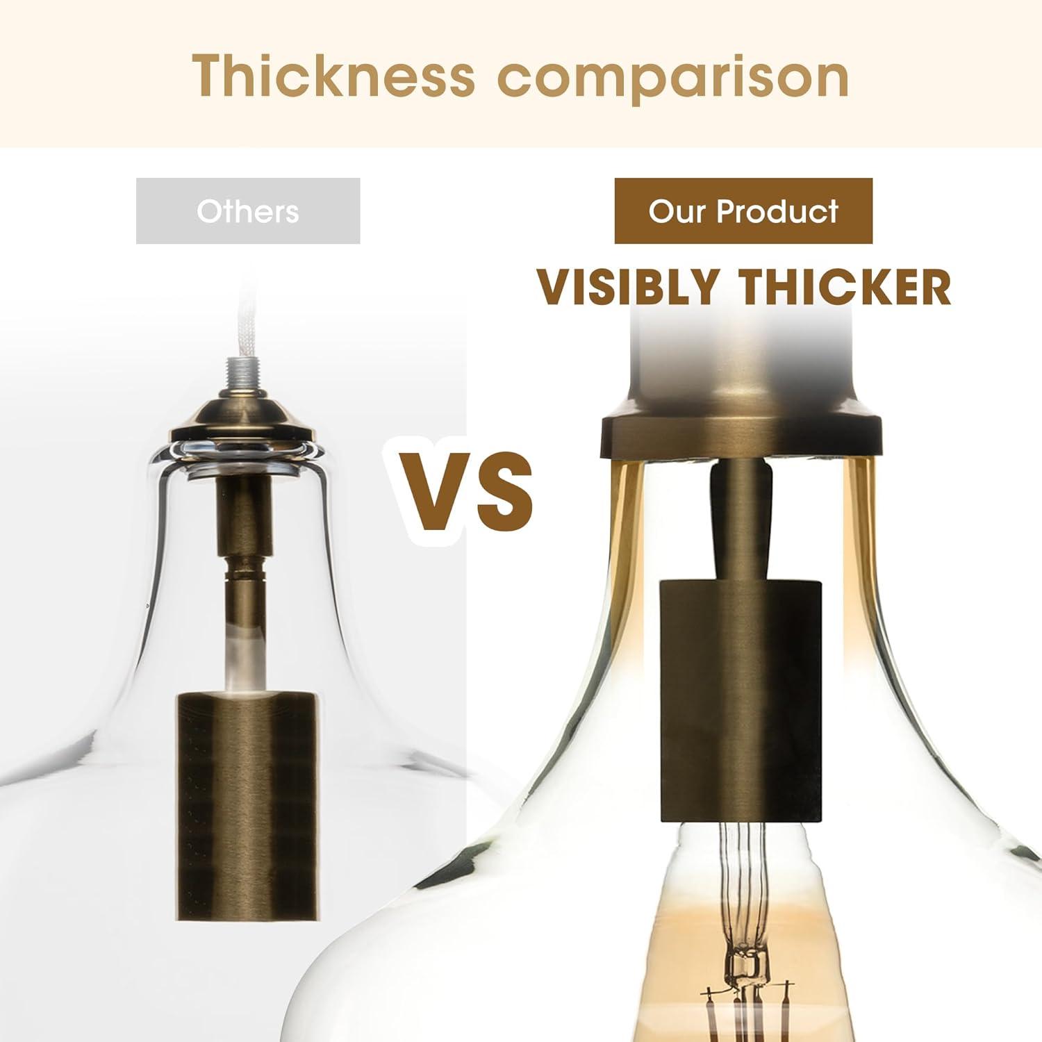 imageINKIVY Auburn Pendant Lighting for Dining Room Industrial Kitchen Lights Handblown Glass Bell Shaped Pendant Light for Kitchen Island Foyer Bedroom 9 Dia x 955 H GoldClearGoldAmber