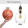 INK+IVY Auburn Pendant Lighting for Dining Room, Industrial Kitchen Lights, Hand-blown Glass Bell Shaped Pendant Light for Kitchen Island, Foyer, Bedroom, 9″ Dia x 95.5″ H, Gold/Clear(Bronze/Clear)