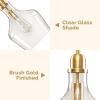 INK+IVY Auburn Pendant Lighting for Dining Room, Industrial Kitchen Lights, Hand-blown Glass Bell Shaped Pendant Light for Kitchen Island, Foyer, Bedroom, 9″ Dia x 95.5″ H, Gold/Clear(Gold/Clear)