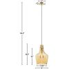 INK+IVY Auburn Pendant Lighting for Dining Room, Industrial Kitchen Lights, Hand-blown Glass Bell Shaped Pendant Light for Kitchen Island, Foyer, Bedroom, 9″ Dia x 95.5″ H, Gold/Clear(Gold/Amber)