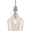 INK+IVY Auburn Pendant Lighting for Dining Room, Industrial Kitchen Lights, Hand-blown Glass Bell Shaped Pendant Light for Kitchen Island, Foyer, Bedroom, 9″ Dia x 95.5″ H, Gold/Clear(Silver/Clear)