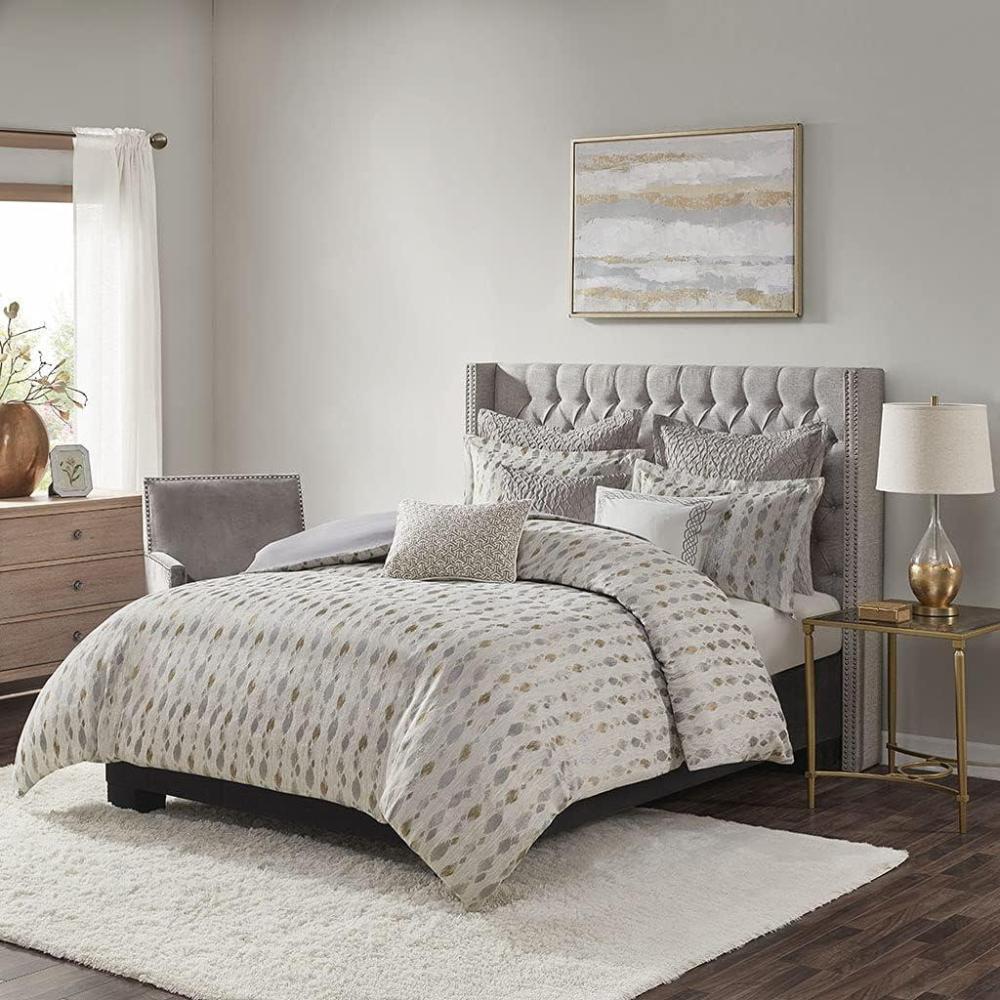 imageMadison Park Polyester Jacquard 9 Piece Comforter Set MPS10459TaupeGold