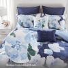 Madison Park 7-Piece Comforter Set, Floral Print, Breathable & Smooth Cotton Sateen Bedding with Euro Shams, Queen, Blue(Blue)