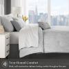 Madison Park 7-Piece Velvet Comforter Set, Jacquard Bedding Sets for All Season, Includes Comforter, Bed Skirt, Pillow Shams and Decorative Pillow, Queen/King/Cal King, Nocturne, Grey | All Season(Grey)