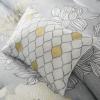 Madison Park Essentials Cozy Bed In A Bag Comforter with Complete Cotton Sheet Set – Trendy Floral Design All Season Cover, Decorative Pillow, Full(78″x86″), Leaf Purple 9 Piece(Avalon  Grey)