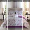 Madison Park Essentials Cozy Bed In A Bag Comforter with Complete Cotton Sheet Set – Trendy Floral Design All Season Cover, Decorative Pillow, Full(78″x86″), Leaf Purple 9 Piece(Lafael  Leaf Purple)