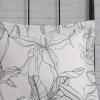 Madison Park Essentials Cozy Bed In A Bag Comforter with Complete Cotton Sheet Set – Trendy Floral Design All Season Cover, Decorative Pillow, Full(78″x86″), Leaf Purple 9 Piece(Lilia  White/Charcoal)