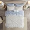 Madison Park Essentials Cozy Bed In A Bag Comforter with Complete Cotton Sheet Set – Trendy Floral Design All Season Cover, Decorative Pillow, Full(78″x86″), Leaf Purple 9 Piece(Sofia  Blue)