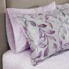 Madison Park Essentials Cozy Bed In A Bag Comforter with Complete Cotton Sheet Set – Trendy Floral Design All Season Cover, Decorative Pillow, Full(78″x86″), Leaf Purple 9 Piece(Lafael  Leaf Purple)