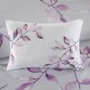 Madison Park Essentials Cozy Bed In A Bag Comforter with Complete Cotton Sheet Set – Trendy Floral Design All Season Cover, Decorative Pillow, Full(78″x86″), Leaf Purple 9 Piece(Lafael  Leaf Purple)