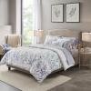 Madison Park Essentials Cozy Bed In A Bag Comforter with Complete Cotton Sheet Set – Trendy Floral Design All Season Cover, Decorative Pillow, Full(78″x86″), Leaf Purple 9 Piece(Sofia  Blue)