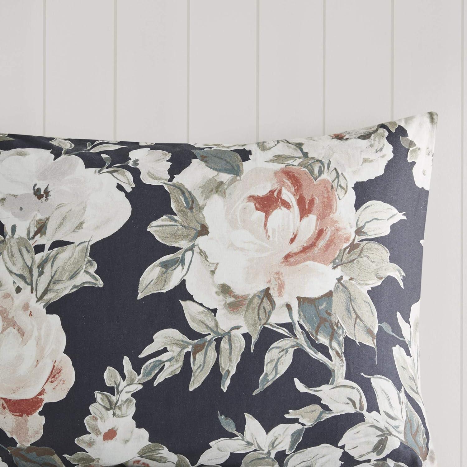 imageMadison Park Cozy Comforter Nature Scenery Design All Season Bedding Matching Bed Skirt Decorative Pillows Holly Floral PurpleTaupe King104x92 8 PieceDark Blue