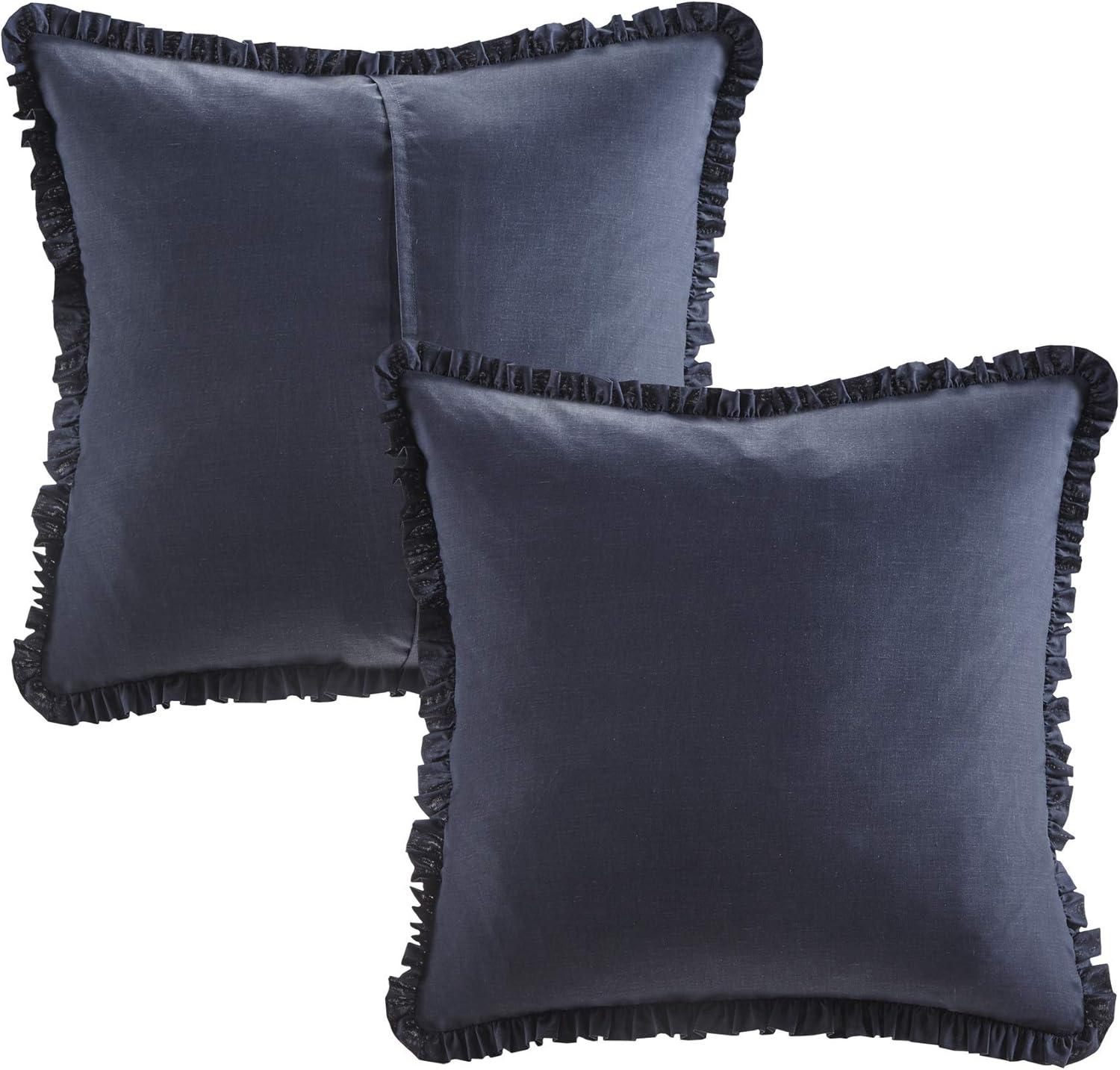 imageMadison Park Cozy Comforter Nature Scenery Design All Season Bedding Matching Bed Skirt Decorative Pillows Holly Floral PurpleTaupe King104x92 8 PieceDark Blue