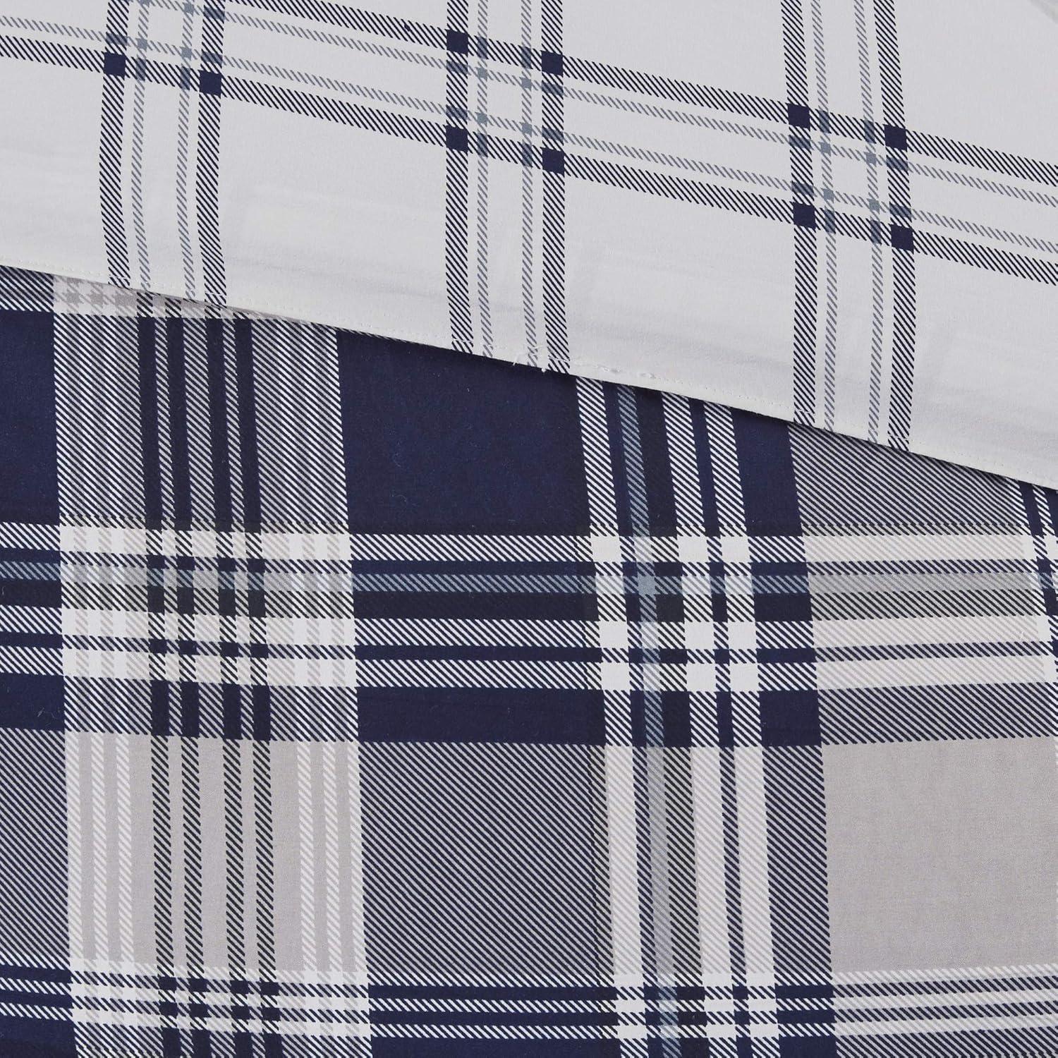 imageMadison Park Essentials Cozy Bed in A Bag Reversible Comforter with Complete Sheet Set Casual Plaid Cabin Design All Season Cover Decorative Pillow Everest Plaid Red Twin68x86 6 PiecePatrick Plaid Navy