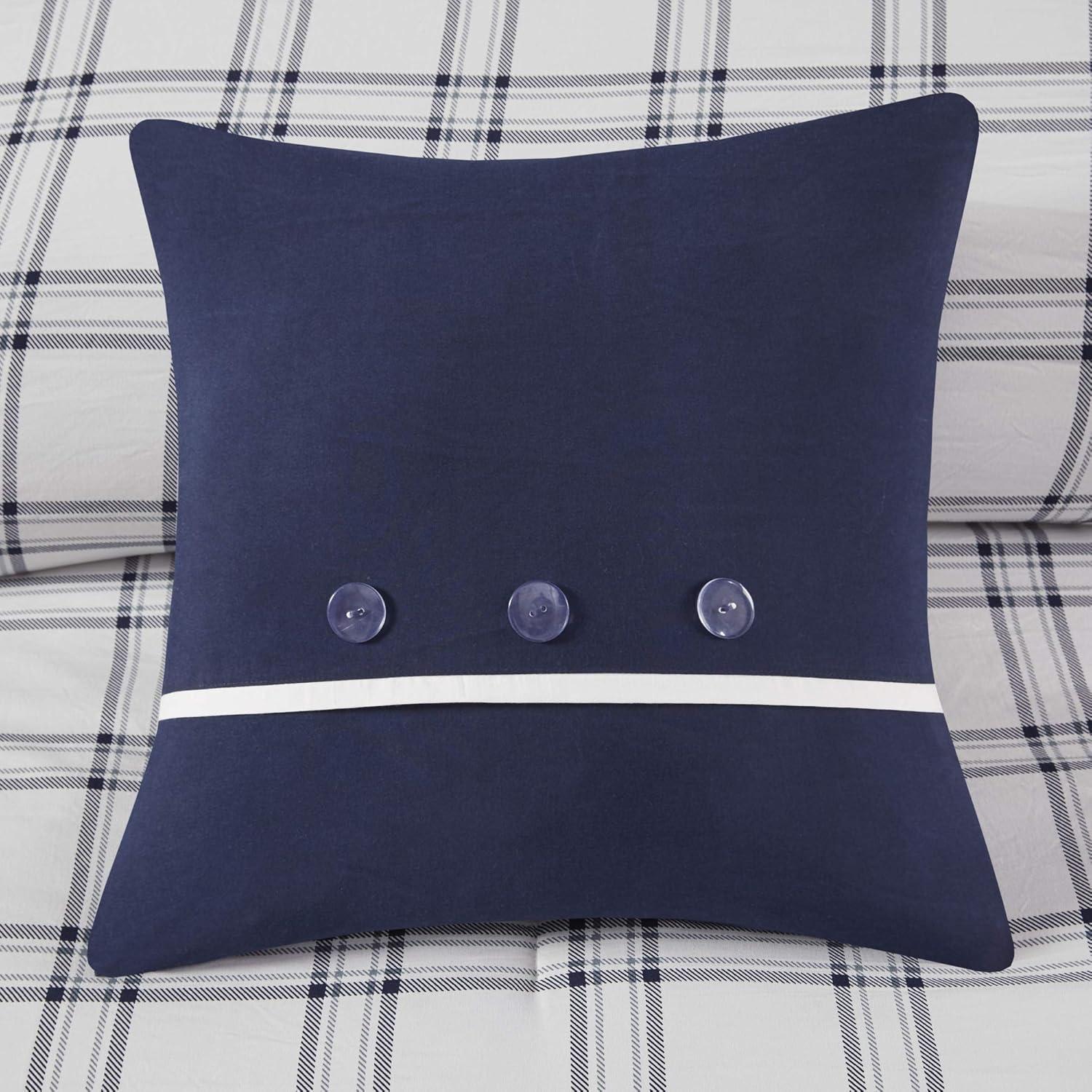 imageMadison Park Essentials Cozy Bed in A Bag Reversible Comforter with Complete Sheet Set Casual Plaid Cabin Design All Season Cover Decorative Pillow Everest Plaid Red Twin68x86 6 PiecePatrick Plaid Navy