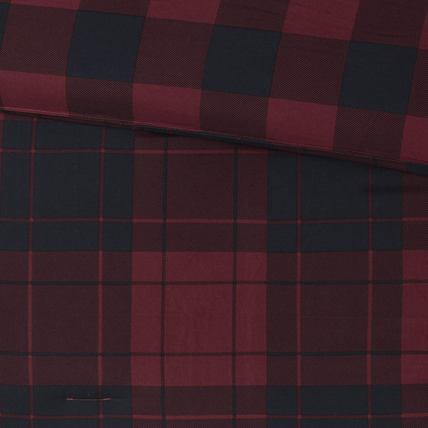 imageMadison Park Essentials Cozy Bed in A Bag Reversible Comforter with Complete Sheet Set Casual Plaid Cabin Design All Season Cover Decorative Pillow Everest Plaid Red Twin68x86 6 PieceEverest Plaid Red