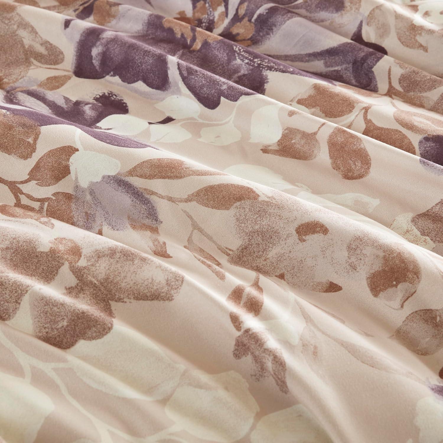 imageMadison Park Queen Comforter Set with Sheets Floral Print Microfiber Comforter for a QueenSize Bed Shabby Chic Bed in a Bag Set Diamond Printed Sheet Alice Queen Mauve 7 PieceTaupe