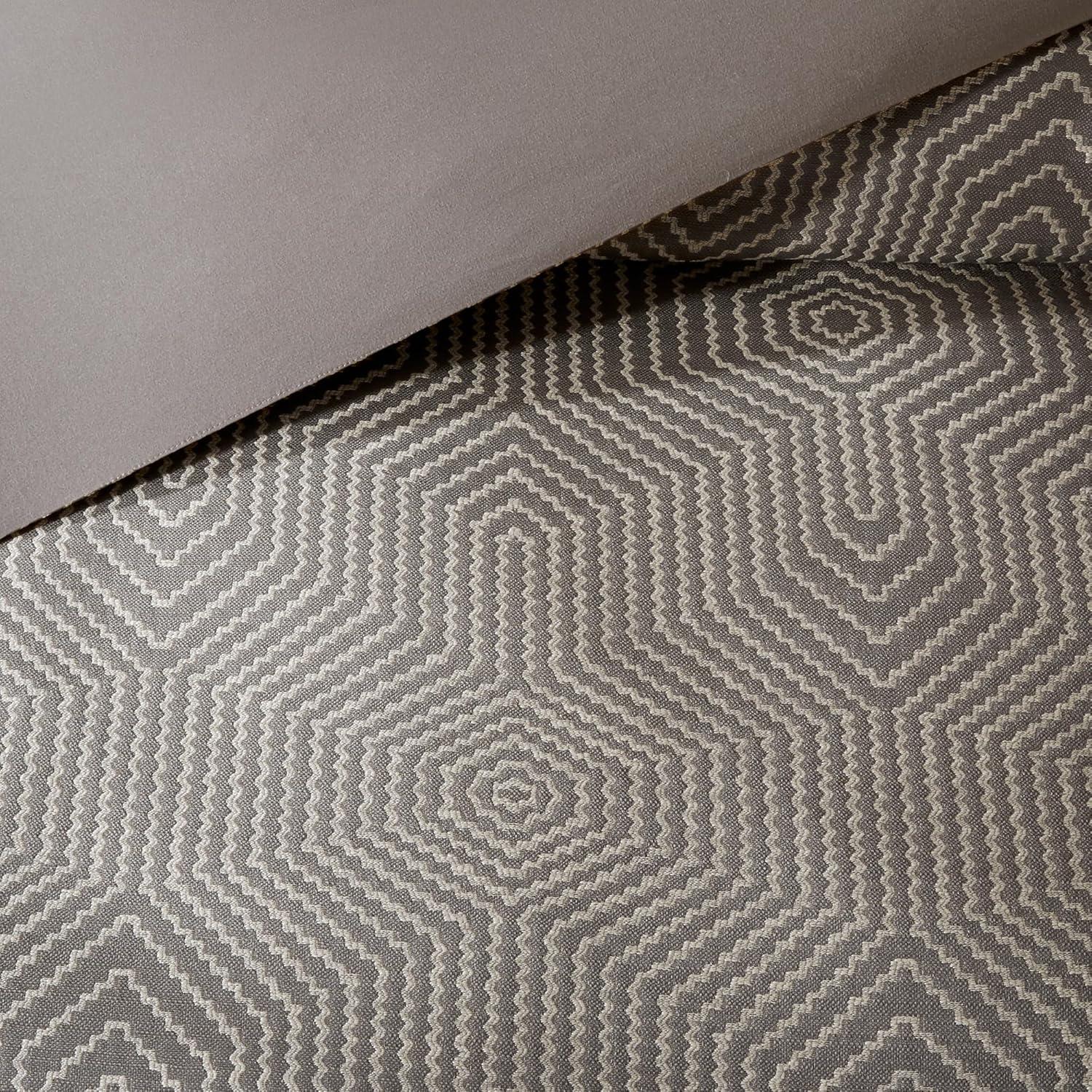 imageMadison Park Signature Cozy Comforter Set All Season Bedding Combo Filled Insert and Removable Duvet Cover Shams Decorative Pillows Queen 92 in x 96 in Geometric Grey 9 PieceGeometric Grey