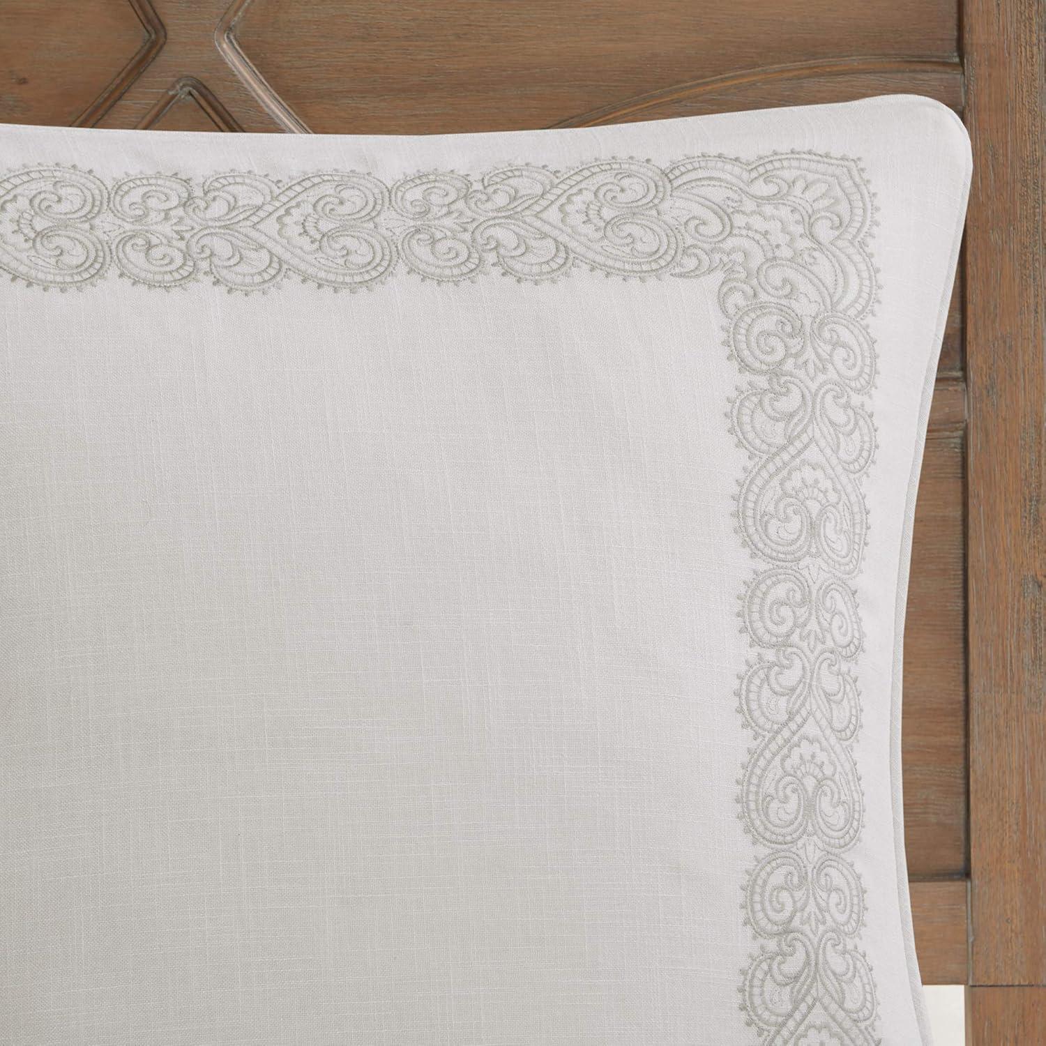 imageMadison Park Signature Glam Cozy Comforter Set All Season Bedding Combo Filled Insert and Removable Duvet Cover Shams Decorative Pillows Metallic White King110x96 10 PieceNatural