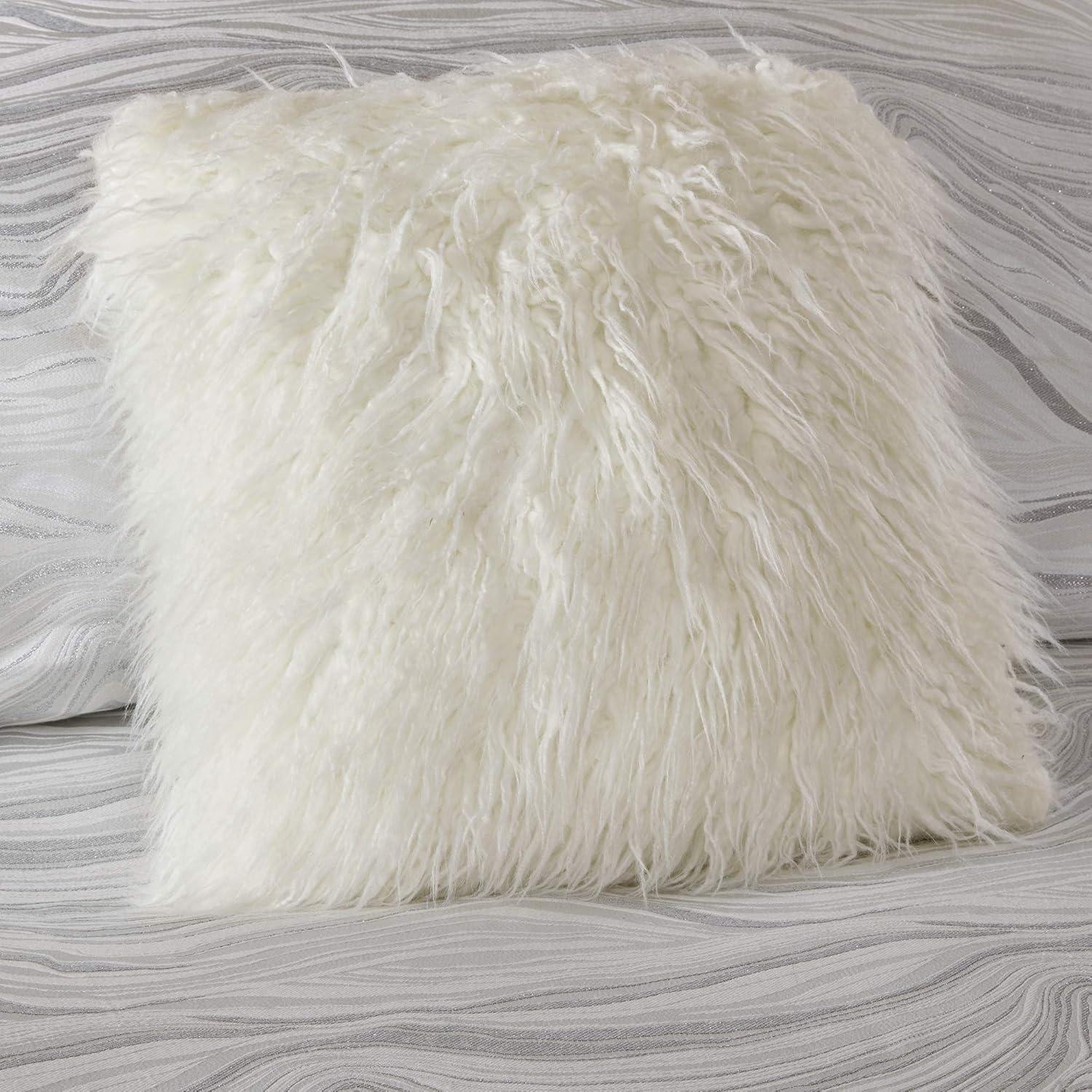 imageMadison Park Signature Glam Cozy Comforter Set All Season Bedding Combo Filled Insert and Removable Duvet Cover Shams Decorative Pillows Metallic White King110x96 10 PieceHollywood Glam White