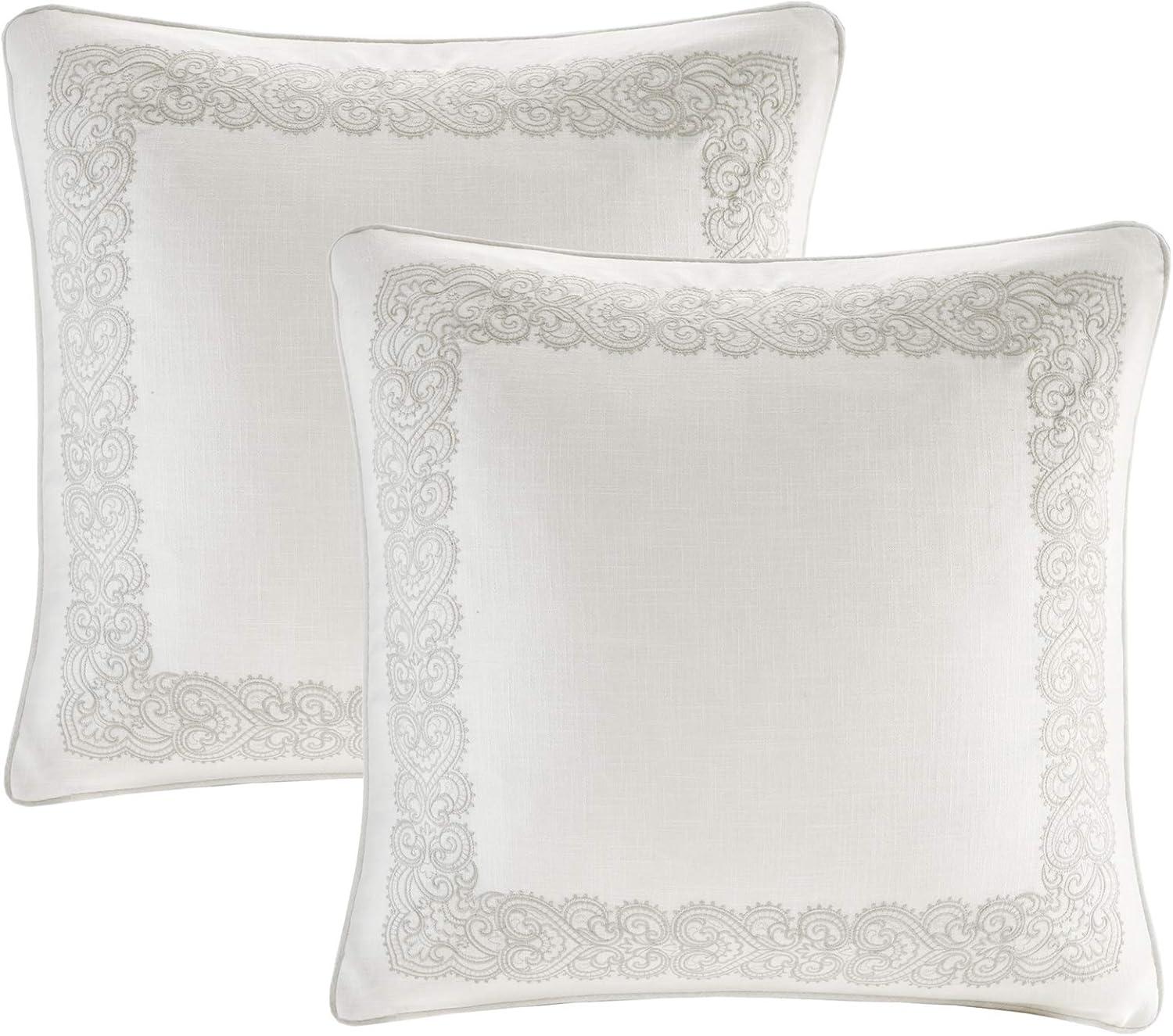 imageMadison Park Signature Glam Cozy Comforter Set All Season Bedding Combo Filled Insert and Removable Duvet Cover Shams Decorative Pillows Metallic White King110x96 10 PieceNatural
