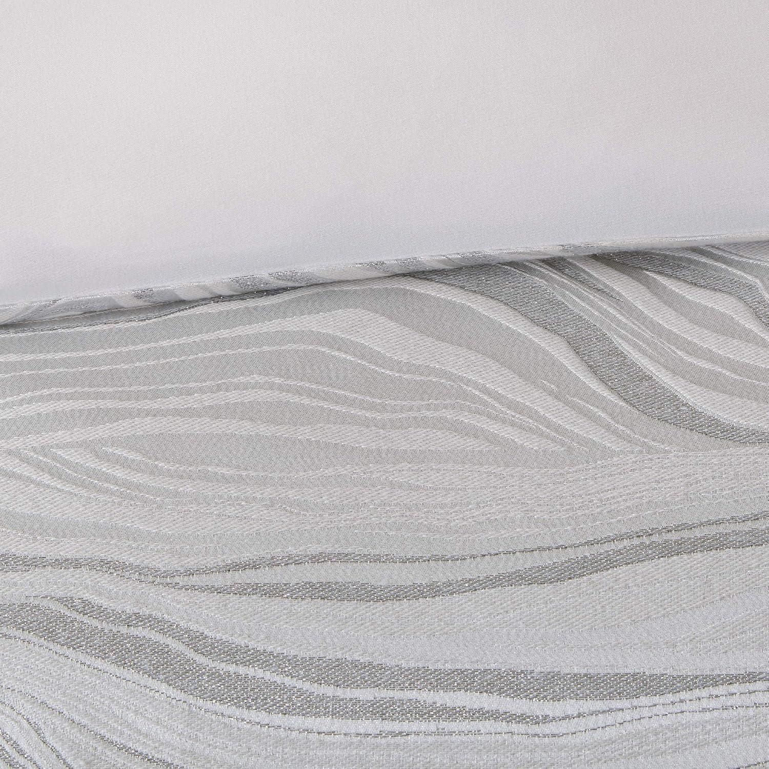 imageMadison Park Signature Glam Cozy Comforter Set All Season Bedding Combo Filled Insert and Removable Duvet Cover Shams Decorative Pillows Metallic White King110x96 10 PieceHollywood Glam White