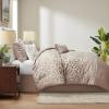 Madison Park Carina Cozy Comforter Set Luxe Jacquard Medallion Design with Embroidery and Pleated Details, All Season Bedding with Matching Shams, Decorative Pillow, Queen, Taupe 7 Piece(Carina  Taupe Comforter 7pcs)